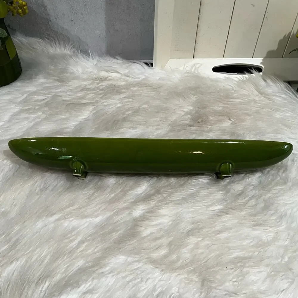 NEW Pier One Ceramic Footed Floating Candle Boat Candleholder Green 18” NWOT